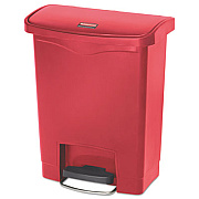 Rubbermaid Commercial Streamline Resin Step-On Container, Front Step Style, 8 gal, Polyethylene, Red (1883564)