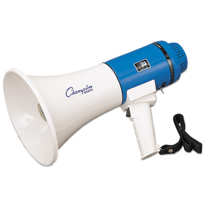 Champion Sports Megaphone, 12-25W, 1000 Yard Range, White/Blue (MP12W)