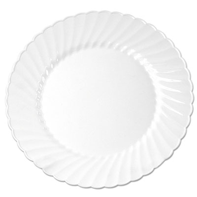 WNA Classicware Plastic Plates, 6" dia, White, 12/Bag, 15 Bags/Carton (RSCW61512WCT)