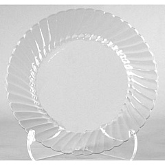 WNA Classicware Plates, Plastic, 10.25" dia, Clear, 12/Bag, 12 Bags/Carton (RSCW101212)