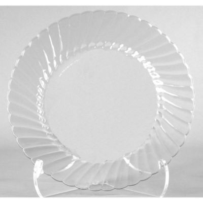 WNA Classicware Plates, Plastic, 10.25" dia, Clear, 12/Bag, 12 Bags/Carton (RSCW101212)