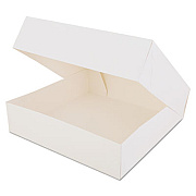 SCT White Window Bakery Boxes with Attached Flip Top, 4-Corner Beers Design, 10 x 10 x 2.5, White, Paper, 200/Carton (24233)