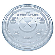 Fabri-Kal Greenware Cold Drink Lids, Fits 9 oz Old Fashioned Cups/12 oz Squat Cups/20 oz Cups, Plastic, Clear, 1,000/Carton (LGC1220)