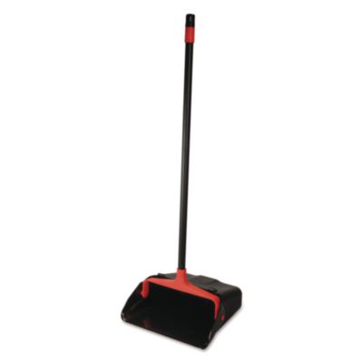 O-Cedar Commercial Maxi-Plus Lobby Dust Pan with Rear Wheels, 13 x 35, 30" Handle, Plastic, Black, 6/Carton (CB962082)