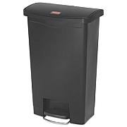 Rubbermaid Commercial Slim Jim Streamline Resin Step-On Container, Front Step Style, 13 gal, Polyethylene, Black (1883611)