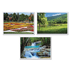 Hoffmaster Placemats, Three Summer Days Photo Designs, Smooth Surface, Straight Edges, 14" x 10", Multicolor, 1,000/Carton (702077)