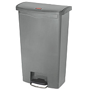 Rubbermaid Commercial Slim Jim Streamline Resin Step-On Container, Front Step Style, 18 gal, Polyethylene, Gray (1883604)