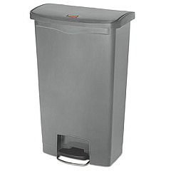 Rubbermaid Commercial Slim Jim Streamline Resin Step-On Container, Front Step Style, 18 gal, Polyethylene, Gray (1883604)