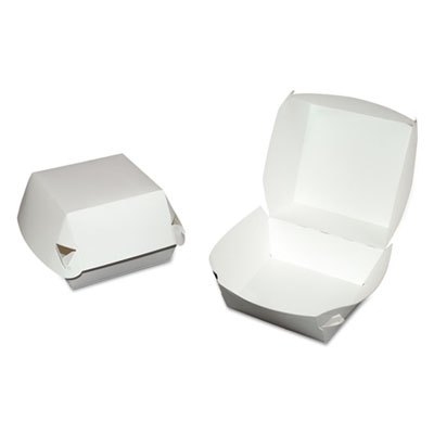 SCT Hamburger Clamshell, 4.37 x 4.37 x 3.37, White, Paper, 500/Carton (0705)