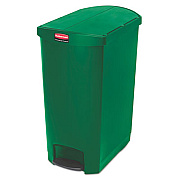 Rubbermaid Commercial Slim Jim Resin Step-On Container, End Step Style, 24 Gal, Green (1883589)
