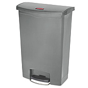Rubbermaid Commercial Streamline Resin Step-On Container, Front Step Style, 24 gal, Polyethylene, Gray (1883606)