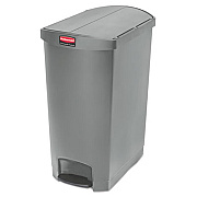 Rubbermaid Commercial Slim Jim Resin Step-On Container, End Step Style, 24 Gal, Gray (1883607)