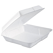 Dart Foam Hinged Lid Container, Performer Perforated Lid, 9.3 x 9.5 x 3, White, 100/Bag, 2 Bag/Carton (95HTPF1R)