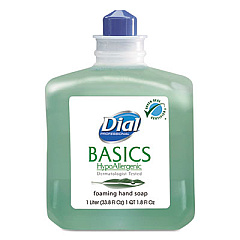 Dial Professional Basics Hypoallergenic Foaming Hand Wash, Honeysuckle, 1 L, 6/Carton (06060CT)