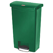 Rubbermaid Commercial Slim Jim Resin Step-On Container, Front Step Style, 13 Gal, Green (1883584)
