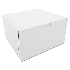 SCT White One-Piece Non-Window Bakery Boxes, 9 x 9 x 5, White, Paper, 100/Carton (0965)