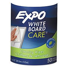EXPO Dry-Erase Board-Cleaning Wet Wipes, 6 x 9, 50/Container (81850)