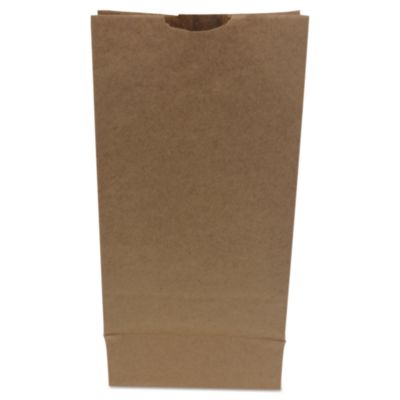 Ross & Wallace Paper Products Grocery Paper Bags, 10# Size, Heavy-Duty, 50# Basis Weight, 7" x 4.38" x 13.75", Kraft, 500/Bundle (GH10500)