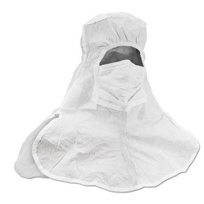 Kimtech A5 Sterile Integrated Hood and Mask with CLEAN-DON* Technology, One Size Fits All, White, 75/Carton (36072)