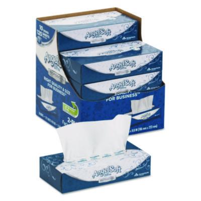 Angel Soft ps Ultra Facial Tissue, 2-Ply, White, 125 Sheets/Box, 10 Boxes/Carton (4836014)