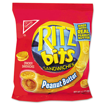 Nabisco RITZ BITS, PEANUT BUTTER, 1.5 OZ PACKS, 60/CARTON (06833)