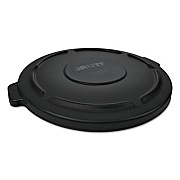 Rubbermaid Commercial RND FLAT TOP LID FOR 10 GAL ROUND BRUTE CONTAINERS, 16" DIAMETER, BLACK (1926826)