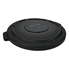 Rubbermaid Commercial RND FLAT TOP LID FOR 10 GAL ROUND BRUTE CONTAINERS, 16" DIAMETER, BLACK (1926826)