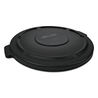 Rubbermaid Commercial RND FLAT TOP LID FOR 10 GAL ROUND BRUTE CONTAINERS, 16" DIAMETER, BLACK (1926826)