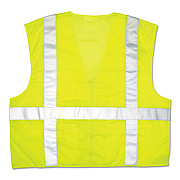 MCR Safety Luminator Safety Vest, Lime Green W/stripe, X-Large (CL2LCXL)