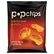 popchips Potato Chips, BBQ Flavor, 0.8 oz Bag, 24/Carton (72200)
