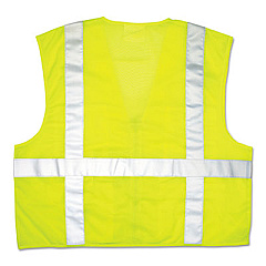 MCR Safety Luminator Safety Vest, Lime Green W/stripe, Medium (CL2LCM)