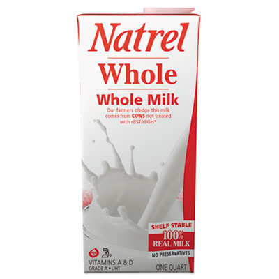 Natrel MILK, WHOLE, 32 OZ RESEALABLE TETRA BOTTLE, 12/CARTON (30338)