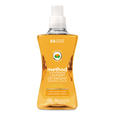 Method 4X Concentrated Laundry Detergent, Ginger Mango, 53.5 oz Bottle (01490EA)