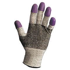 KleenGuard G60 PURPLE NITRILE Cut-Resistant Gloves, EN388: 4340, 8.27" Long, X-Small, Black/White/Purple, 12 Pairs/Carton (13844)