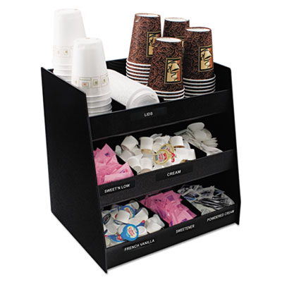 Vertiflex Commercial Grade Vertical Condiment Organizer, 9 Compartments, 14.5 x 11.75 x 15, Black (VFC1515)