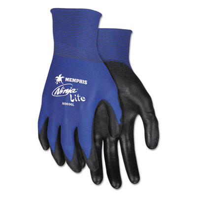 MCR Safety Ultra Tech Tactile Dexterity Work Gloves, EN388: 4131, Small, Blue/Black, 12 Pairs (N9696S)