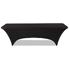 Iceberg iGear Fabric Table Cover, Polyester/Spandex, 30" x 96", Black (16531)