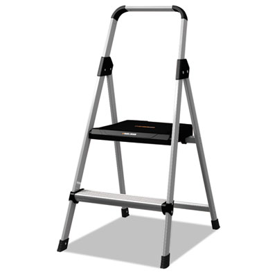 Louisville ALUMINUM STEP STOOL LADDER, 2-STEP, 225 LB CAPACITY, 18.5W X 23.5 SPREAD X 38.5H, SILVER (BXL226002)