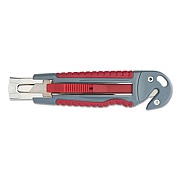 Clauss Titanium Auto-Retract Utility Knife with Carton Slicer, Gray/Red, 3 1/2" Blade (18968)