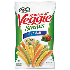 Sensible Portions Veggie Straws, Sea Salt, 1 oz Bag, 8 Bags/Carton (30357)