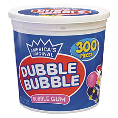 Dubble Bubble Bubble Gum, Original Pink, 300/Tub (16403)