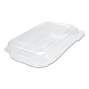Dart StayLock Clear Hinged Lid Containers, 6.8 x 9.4 x 2.1, Clear, Plastic, 125/Pack, 2 Packs/Carton (PET30UT1)