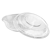 Dart PresentaBowls Bowl/Lid Combo-Paks, 24 oz, 7.25" Diameter x 2.38" h, Clear, Plastic, 63/Pack, 2 Pack/Carton (PET24BCD)