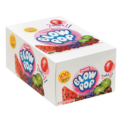 Charms Blow Pops, 0.8 oz, Assorted Fruity Flavors, 100/Box (1034885)
