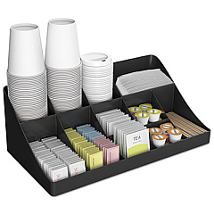 Mind Reader 11-Compartment Coffee Condiment Organizer, 18.25 x 6.63 x 9.78, Black (COMORGBLK)
