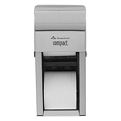 Georgia Pacific Professional Compact Vertical Double Roll Coreless Dispenser, 6 x 6.5 x 13.5, Stainless Steel (56782)