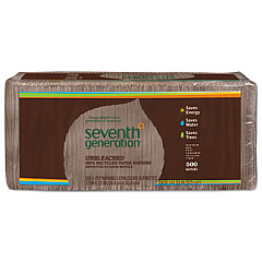 Seventh Generation 100% Recycled Napkins, 1-Ply, 12 X 12, Unbleached, 500/pack (13705PK)