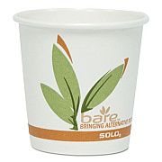 Dart Bare by Solo Eco-Forward Recycled Content PCF Paper Hot Cups, 4 oz, Green/White/Beige, 1,000/Carton (374RC)