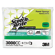 Scotch-Brite PROFESSIONAL Power Sponge 3000, 2.8 x 4.5, 0.6" Thick, Blue/Teal, 5/Pack (3000CC)