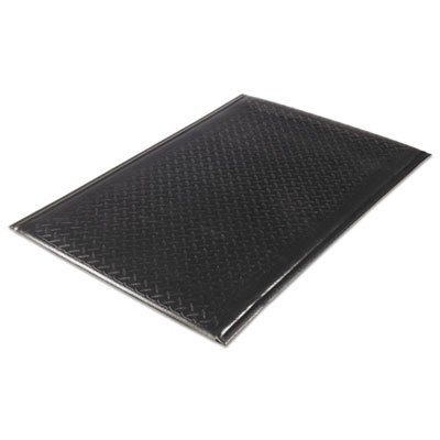 Guardian Soft Step Supreme Anti-Fatigue Floor Mat, Rectangular, Black Cross-Hatch Embossed Surface, 36" x 60" (24030501DIAM)